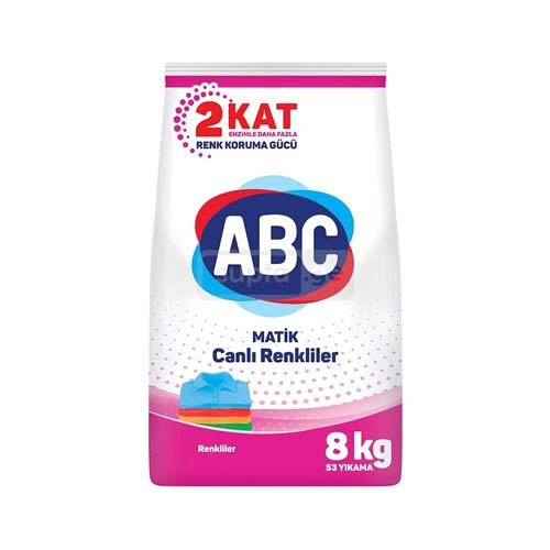 ABC-აბეცე სარეცხი ფხვნილი ფერადებისთვის ავტომატი 8კგ